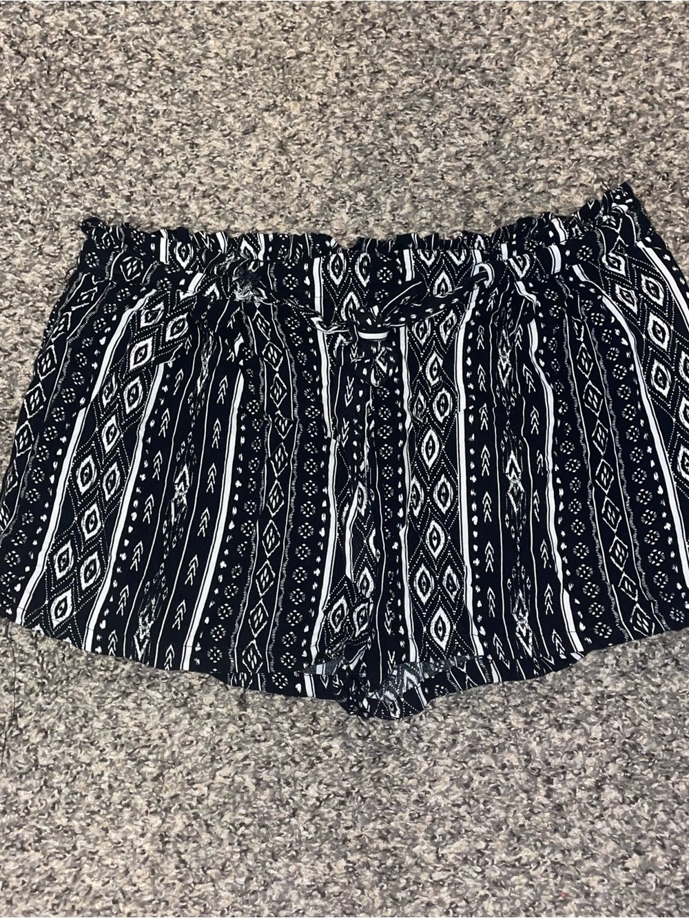 Rue21 Black and White Aztec Print High Waist Shorts